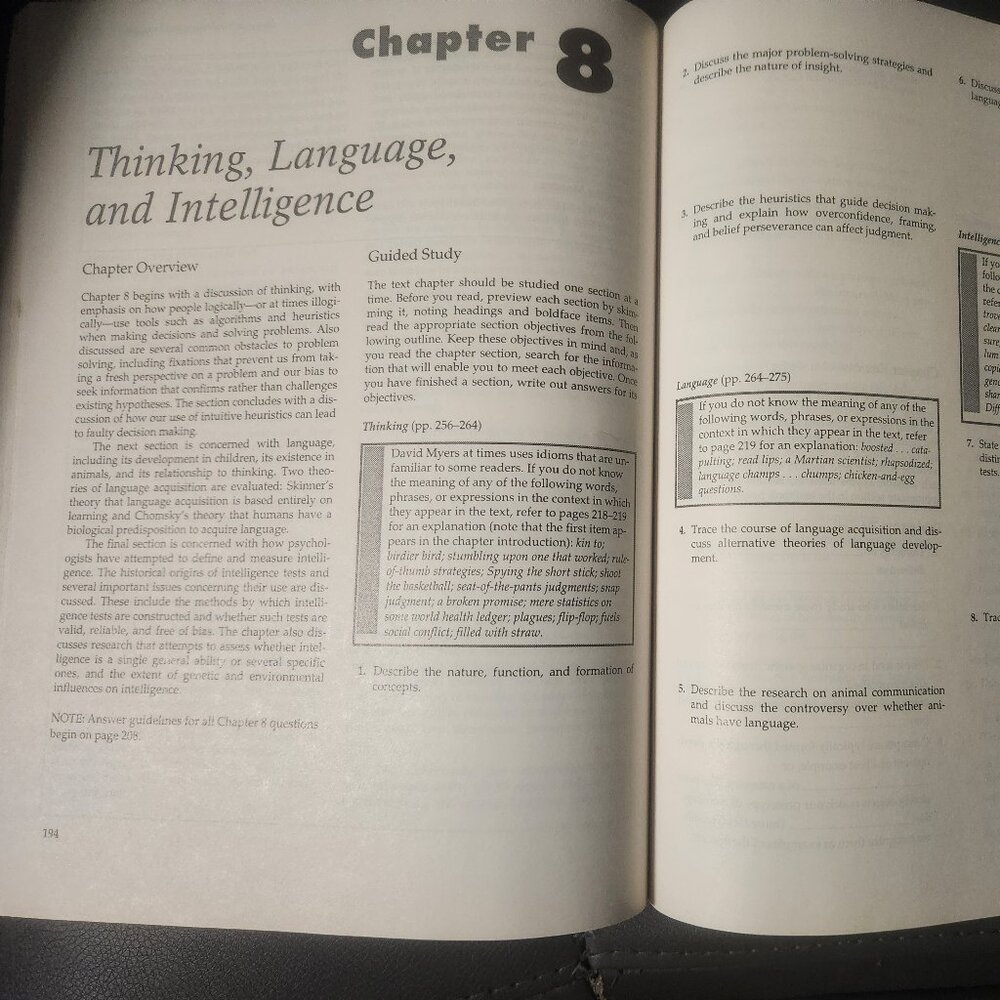 Exploring Psychology Stude Guide by David G. Meyers 3rd Edition Used